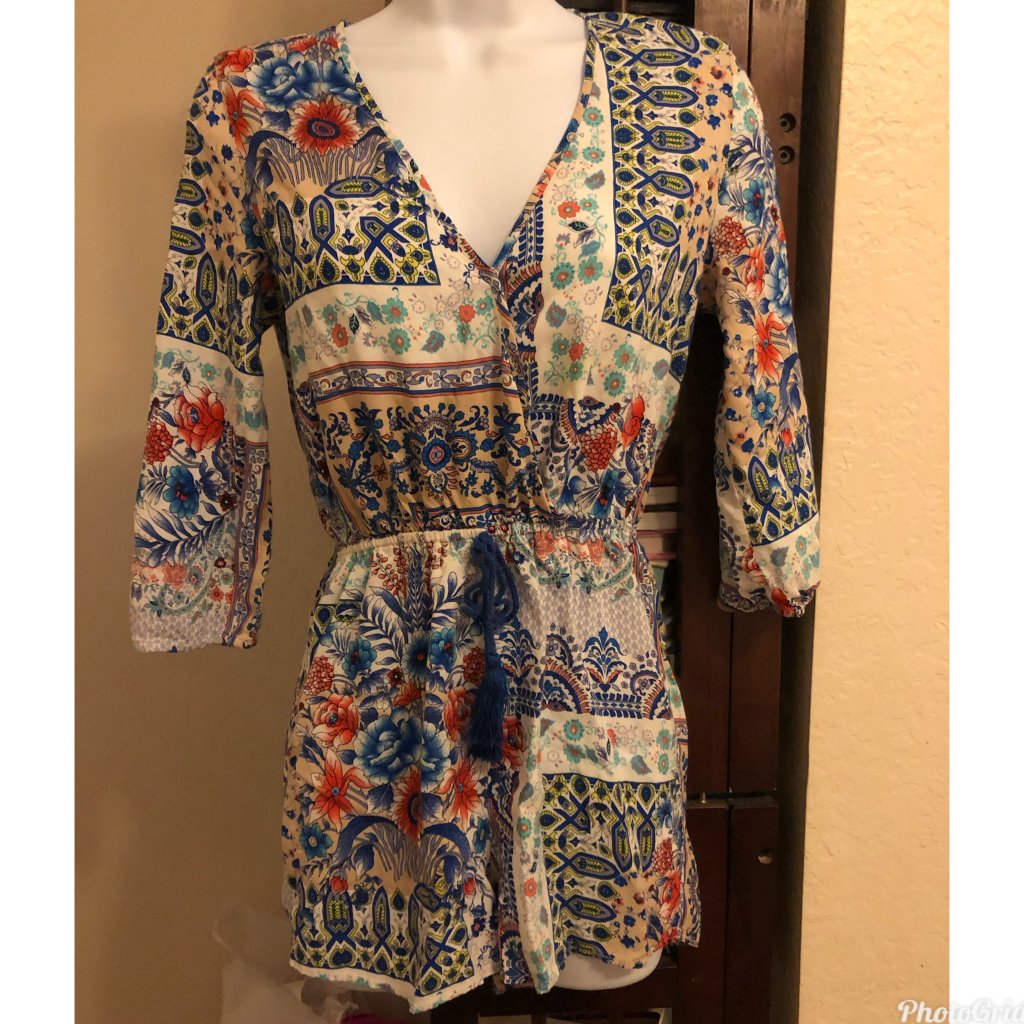 Love Tree Multi Pattern Romper